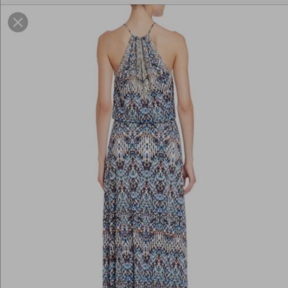 PARKER Madera Paint Beaded Halter Dress Size Small‎ - Picture 2 of 12